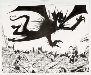 Jim Starlin and Al Milgrom Thanos #1 Double Page Spread 2-3 Original Art (Marvel, 2003). | Heritage