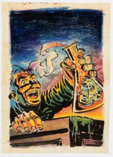 Warren Kremer Black Cat Mystery #46 Cover Preliminary Original Art (Harvey, 1953). | Heritage