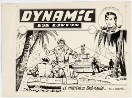 Robert Giordan and Raoul Giordan Dynamic Présente #103 Bob Corton Cover Original Art (Artima, 1953).
