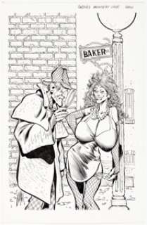 Don Lomax Mammery Lane #3 Cover Original Art (c. 1980s).