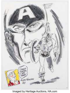 Allen Bellman - Captain America Sketch Original Art (2007).