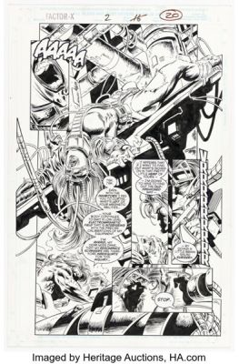 Steve Epting and Al Milgrom Factor-X #2 "Age of Apocalypse" Story Page 16 Original Art (Marvel, 1995). | Heritage