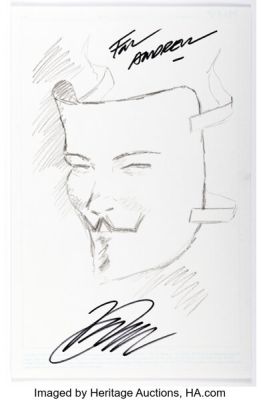 David Lloyd - V for Vendetta Sketch Original Art (undated). | Heritage