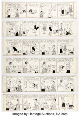 Edwina Dumm Cap Stubbs and Tippie Consecutive Daily Comic Strips Original Art Group of 6 (George Matthew Adams Service, c. 1950s-60s). (Total: 6 Original Art)