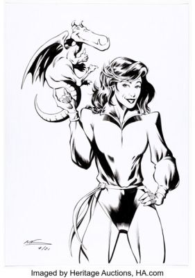 Mark Farmer - Shadowcat and Lockheed Illustration Original Art (2021).