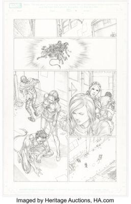 Mike Choi X-Force #26 "Second Coming" Death of Nightcrawler Prelude Story Page 9 Original Art (Marvel, 2010).