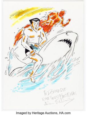 Allen Bellman - Sub-Mariner and Human Torch Illustration Original Art (undated).