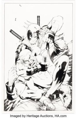 Chris Stevens Deadpool vs. Old Man Logan #1 Variant Cover Original Art (Marvel, 2017). | Heritage