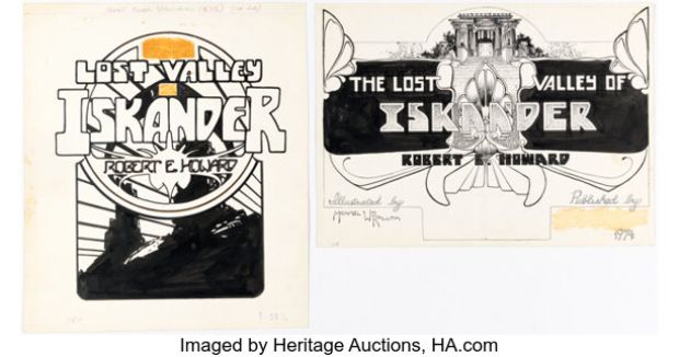 Michael Kaluta Lost Valley of Iskander Book Cover and Illustration Original Art (FAX, 1974). (Total: 2 Original Art) | Heritage