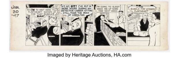 Chester Gould Dick Tracy Daily Comic Strip Original Art dated 1-20-47 (Chicago Tribune, 1947). | Heritage