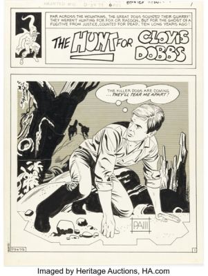 Pete Morisi Haunted #11 "The Hunt for Clovis Dobbs" Story Page 1 Original Art (Charlton, 1973). | Heritage