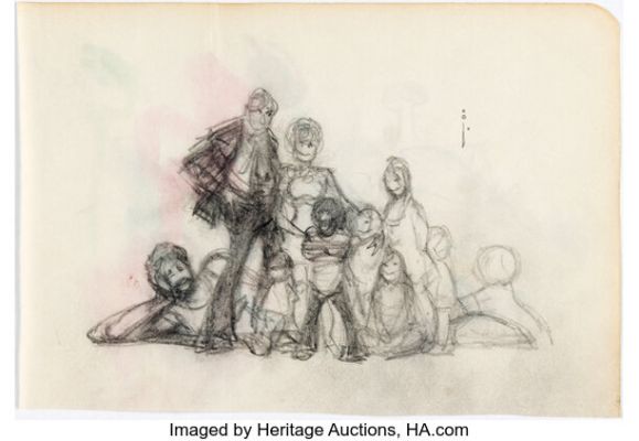 Frank Frazetta Mixed Company Movie Poster Preliminary Sketch Original Art (1974). | Heritage