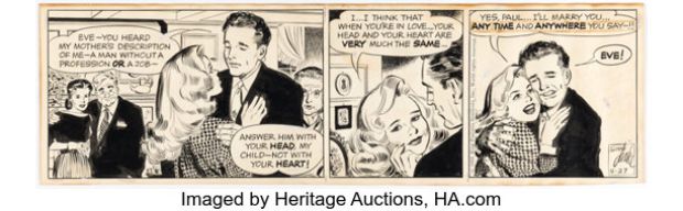 Stan Drake The Heart of Juliet Jones Daily Comic Strip Original Art dated 4-27-59 (Chicago Tribune, 1959).