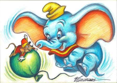 Dumbo and Timothy - Original Drawing DIN A3 - Joan Vizcarra - Art original | Catawiki