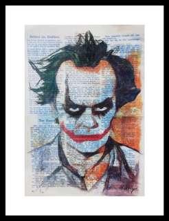Wildfang, Emma - Chalk, Pastel,Watercolors  on a newspaper from 1916 - Joker - Jack Nicholson - Ouvrages d’art - (2019) | Catawiki