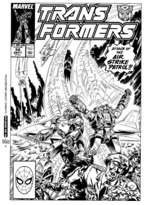 Hand-Drawn Ink Recreation--Marvel US G1 Transformers #56 Cover by BASKERVILLE! | eBay Europe (Buy It Now)