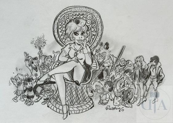 Walthéry | Lot 276 : Walthéry / Natacha. Dessin orignal illustrant la belle hôtesse de… | Dagoty