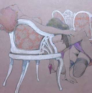 Leone Frollo - Original pastel drawing "2 women" - Loose page | Catawiki