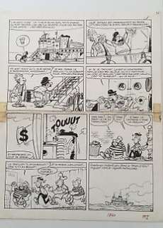 Francis Bertrand - Originele pagina uit het kortverhaal ‘Atlantic Club‘ - Kapitein Bakbaard - (1973)