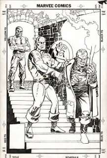 Angel Gabriele - Captain America Baron Strucker et CrÃ¢ne Rouge - Loose page - First edition - (1990)