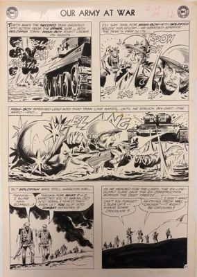 Joe Kubert - Planche... | Lot 34 - Joe Kubert - Planche originale : Planche 10 de Our... | Tessier Sarrou
