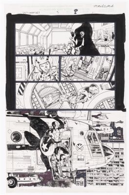 ULTIMATES #5 JULY 2002 COMIC BOOK PAGE ORIGINAL ART BY BRYAN HITCH. | Hake’s