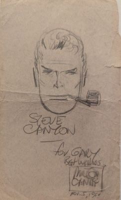 Milton Caniff Original Autographed Graphite Sketch of Steve Canyon Nov 5 1950 | eBay US