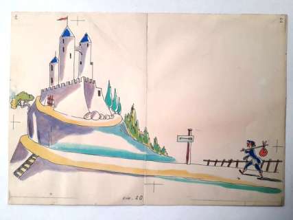 Sergio Tofano (Sto) - Il Falso Cameriere - Illustrazione originale per il libro di A.Beltramelli (Belt) - Loose page | Catawiki