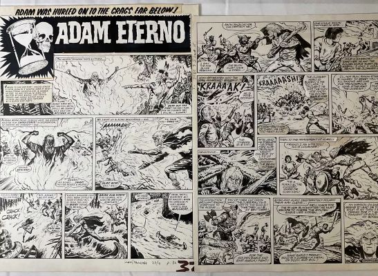 ADAM ETERNO - A pair of original comic book art pages from LION AND THUNDER comic (c.1970s IPC / | Excalibur Auctions