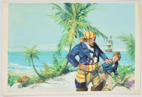 [Original comic & book illustrations] Andrew Howard (?) - The Coral Island | Zwiggelaar Auctions