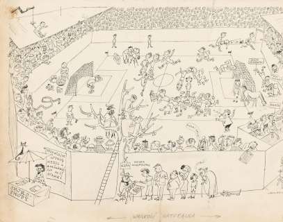 Zbigniew Lengren (1919 - 2003) | Zbigniew Lengren | "Mecz", ilustracja do "Szpilek", lata 50 | Desa Unicum