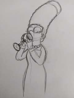 The Simpsons - Original drawing of Marge Simpson - Unique - certificated | Catawiki