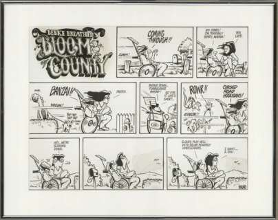 106: Breathed Bloom County Sun 1981 original comic art | Russ Cochran