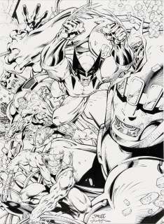 Jim Lee / Scott Williams - Jim Lee and Scott Williams Poster sized HUGE 15x20 Uncanny X-Men original artwork. This piece was done in the 90‘s.