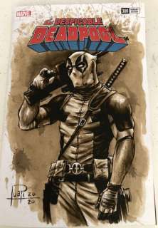 Blank Variant Cover - THE DESPICABLE DEADPOOL #300 "special" with original Coffee Painting - Stapled - Blank Cover (2020) | Catawiki
