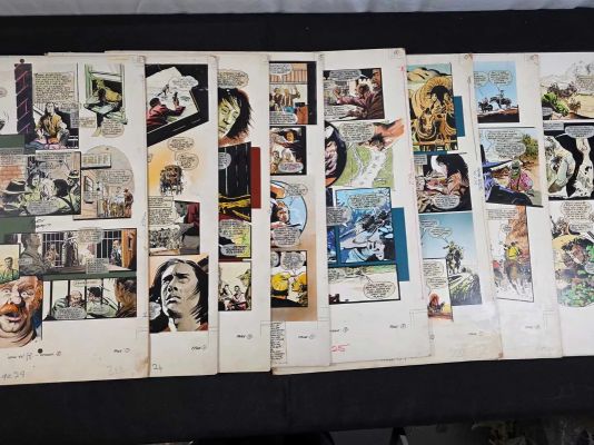 Lot 333 - KUNG-FU (LOOK-IN) - 8 pages of original colour comic art for this strip, which appeared in LOOK-IN | Excalibur Auctions