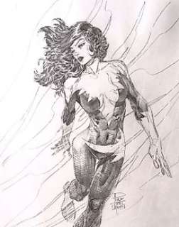 Alpha Flight - Philip Tan - Aurora Pin-Up - Original Art - (2017)