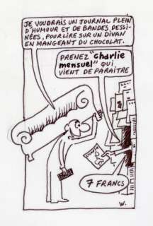 Wolinski, Georges - Dessin original - Charlie Mensuel - (1975) | Catawiki