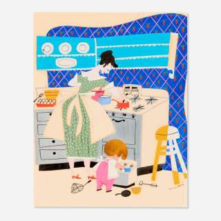 Mary Blair, Baby’s House Kitchen Interior Mockup Original Art | Landry Pop Auctions
