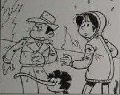 Kari Lente 4 - Originele pagina (p.26) + hardcover album - Het verboden land - First edition - (2007) | Catawiki