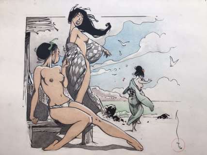 Michetz, Marc - Dessin original en couleur -Â En attendant Kogaratsu - (2020) | Catawiki