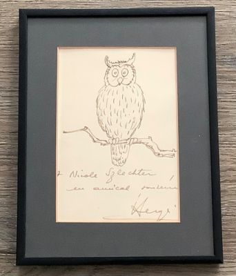 Exceptionnel dessin de Hergé représentant le hibou des Bijoux de la Castafiore | eBay Europe