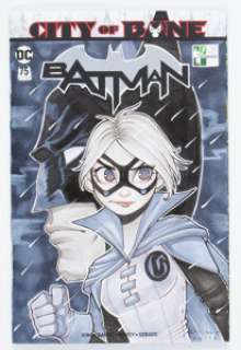 Chrissie Zullo Batman #75 Sketch Cover Variant Original Art (DC, 2019) CGC Signature Series NM/MT 9.8 White pages. - | Heritage