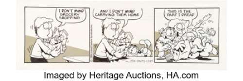 Davis, Jim | Jim Davis Garfield Daily Comic Strip Original Art dated 1-2-85 (United Feature Syndicate, 1985). ... | Heritage