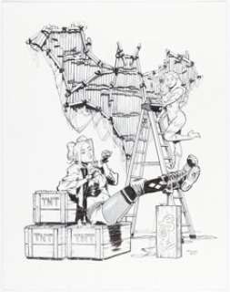 Twenty-First Century Comic Artist | Shawn McGuan - Harley Quinn and Poison Ivy Illustration Original Art (2022).... | Heritage