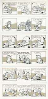 Davis, Jim | Jim Davis Garfield Consecutive Daily Comic Strip Original Art Group of 6 (PAWS, 1991). ... (Total: 6 Original Art) | Heritage