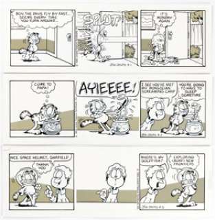 Davis, Jim | Jim Davis Garfield Consecutive Daily Comic Strip Original Art Group of 6 (United Feature Syndicate, 1993).... (Total: 6 Original Art) | Heritage