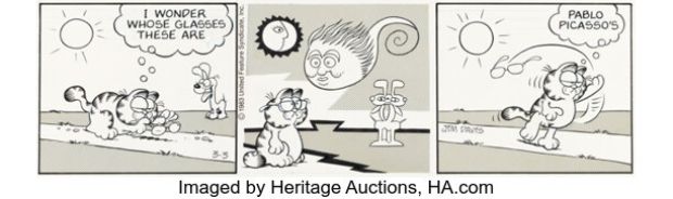 Jim Davis Garfield Daily Comic Strip Original Art dated 3-3-83 (Universal Feature Syndicate, 1983). | Heritage