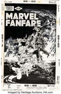 Michael Golden Marvel Fanfare #2 Man-Spider First Appearance Cover Original Art (Marvel, 1982).