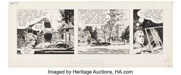 David Wright Carol Day #1180 Daily Comic Strip Original Art (London Daily Mail, 1960). | Heritage